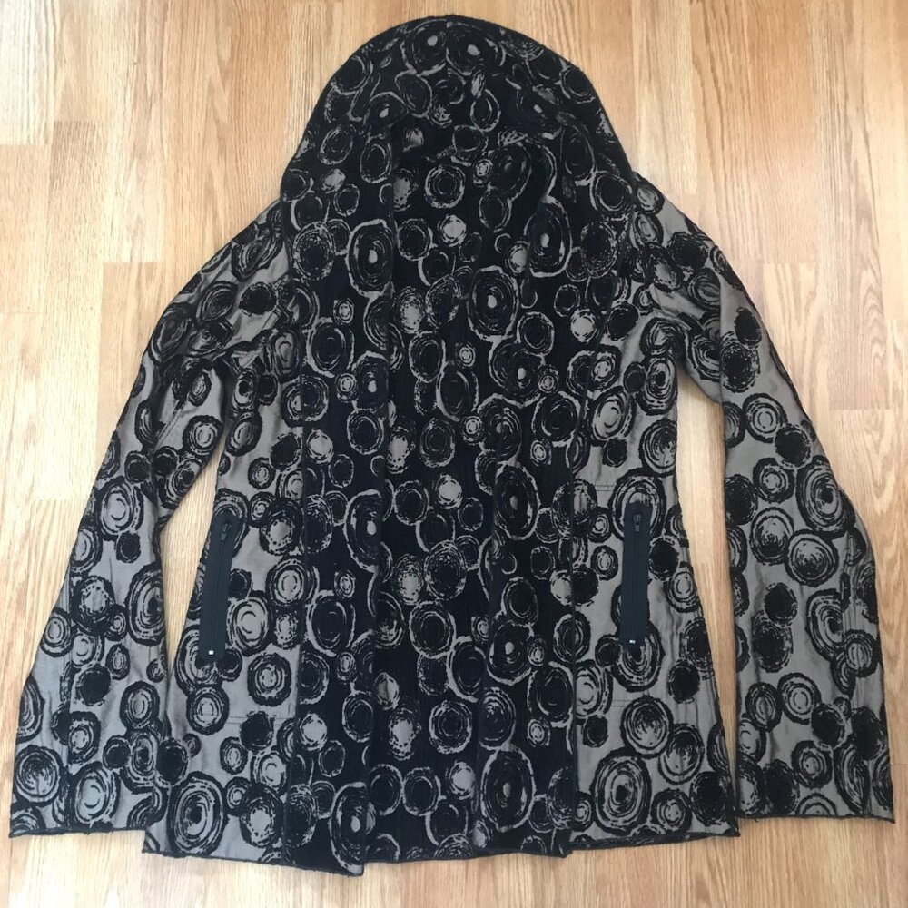 UbU Reversible Textured Swirl Travel Jacket Double Sided Tan Brown Black